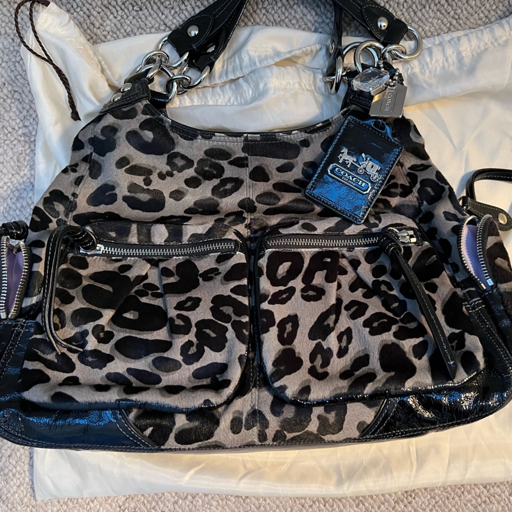 Authentic Coach Animal Hair/Print Satchel